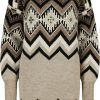 Fashion Dale of Norway Pullover& Sweatshirts & Strickjacken | Dale Of Norway Damen Wollkleid Hoher Kragen Skala Sand, Schwarz