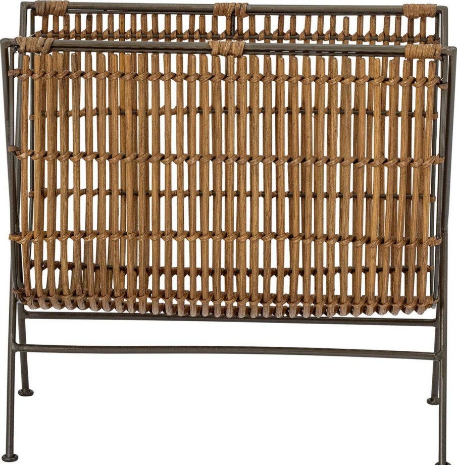 Wohnen Bloomingville | Bloomingville Clement Zeitungsstander Rattan 23X43 Cm Natur