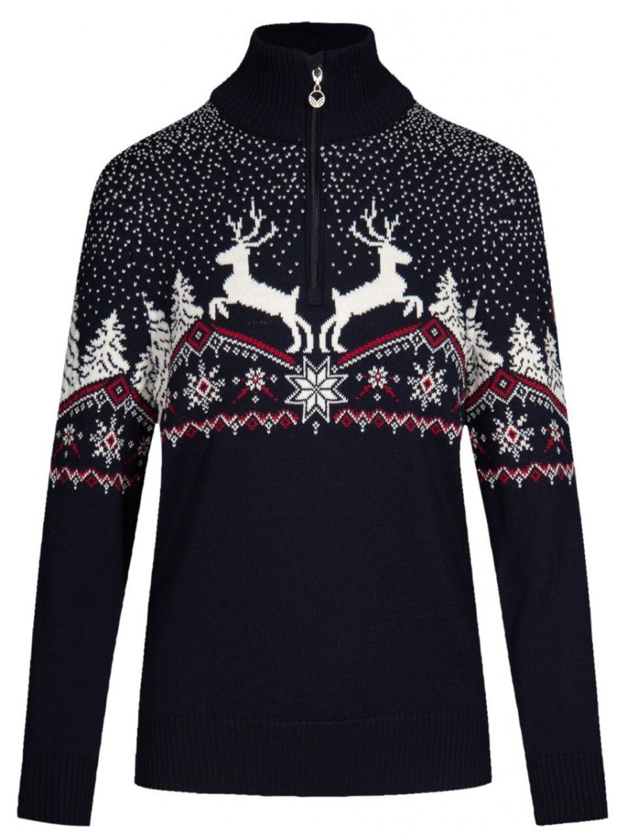 Fashion Dale of Norway Pullover& Sweatshirts & Strickjacken | Dale Of Norway Damen Merino Pullover Mit Kragen Dale Christmas