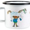 Geschenke Muurla Schweden | Muurla Pippi Langstrumpf Pippi & Das Pferd Becher Emaille 0,25 L