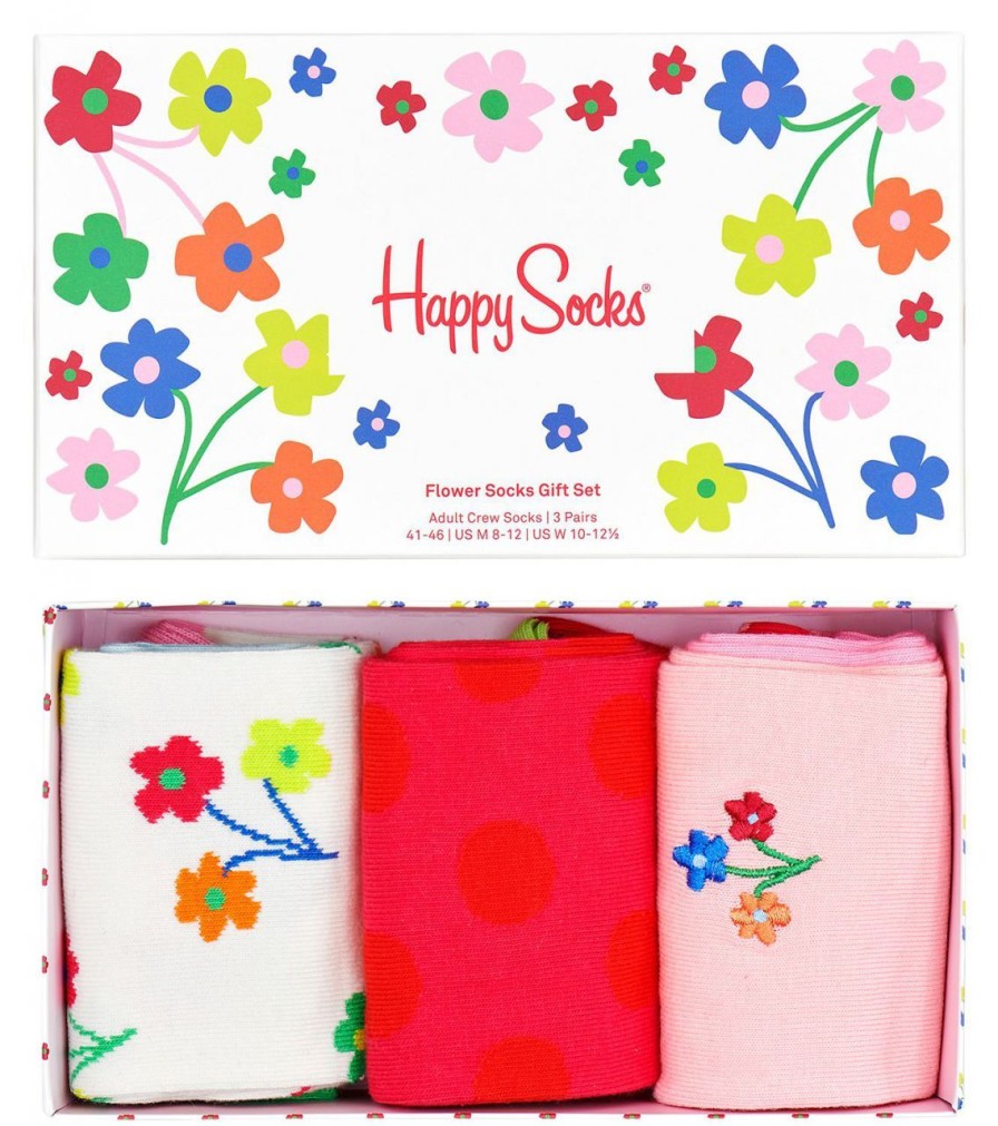 Geschenke Happy Socks | Happy Socks Unisex Strumpfe Flower Geschenkbox 3 Stk.