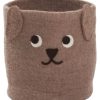 Kinderwelt Klippan | Klippan Hundchen Aufbewahrungskorb (Filz) Furs Kinderzimmer Hohe 23 Cm O 20 Cm Braun