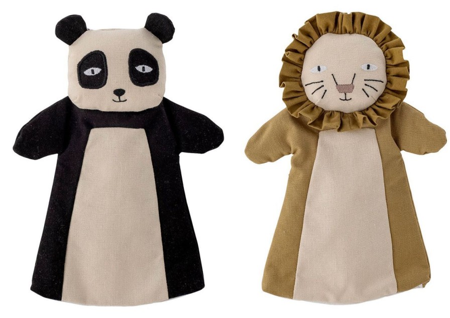 Kinderwelt Bloomingville Mini Puppen & Zubehor | Bloomingville Mini Flynn Lowe Und Panda Handpuppe/Kuschelspielzeug