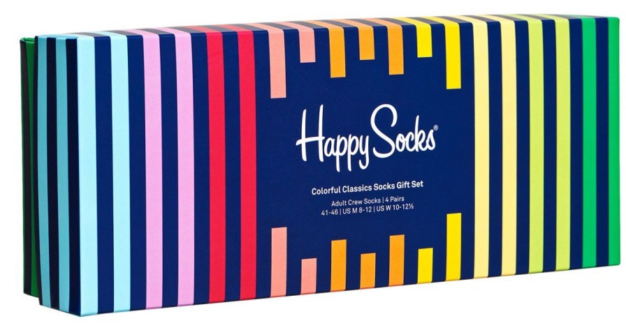 Fashion Happy Socks Strumpfe | Happy Socks Unisex Strumpfe Colorful Geschenkbox 4 Stk.