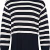 Fashion REDGREEN Pullover& Sweatshirts & Strickjacken | Redgreen Damen Pullover Mit Kragen Navy Gestreift Kat