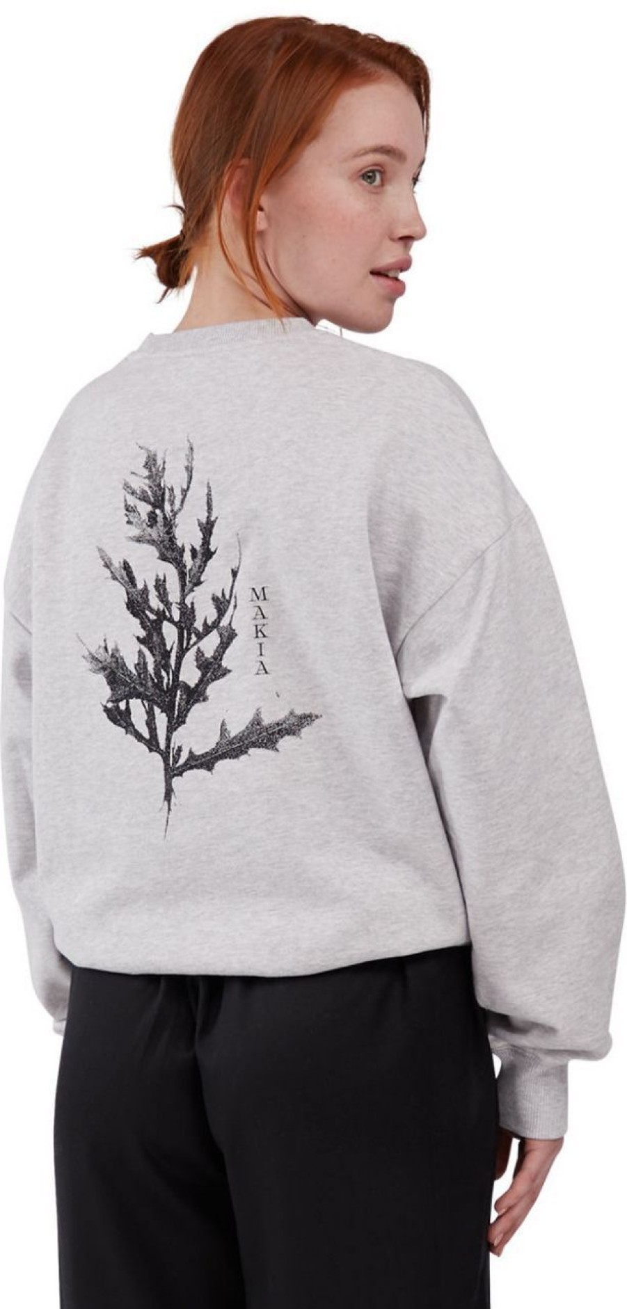 Fashion Makia Clothing Pullover& Sweatshirts & Strickjacken | Makia Clothing X Danny Larsen Damen Fleece Sweatshirt Mit Blattprint Flora