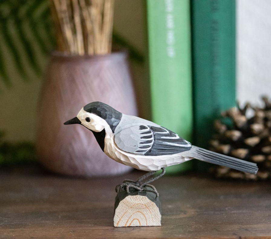 Wohnen Wildlife Garden Figuren | Wildlife Garden Decobird Bachstelze Handgeschnitzt