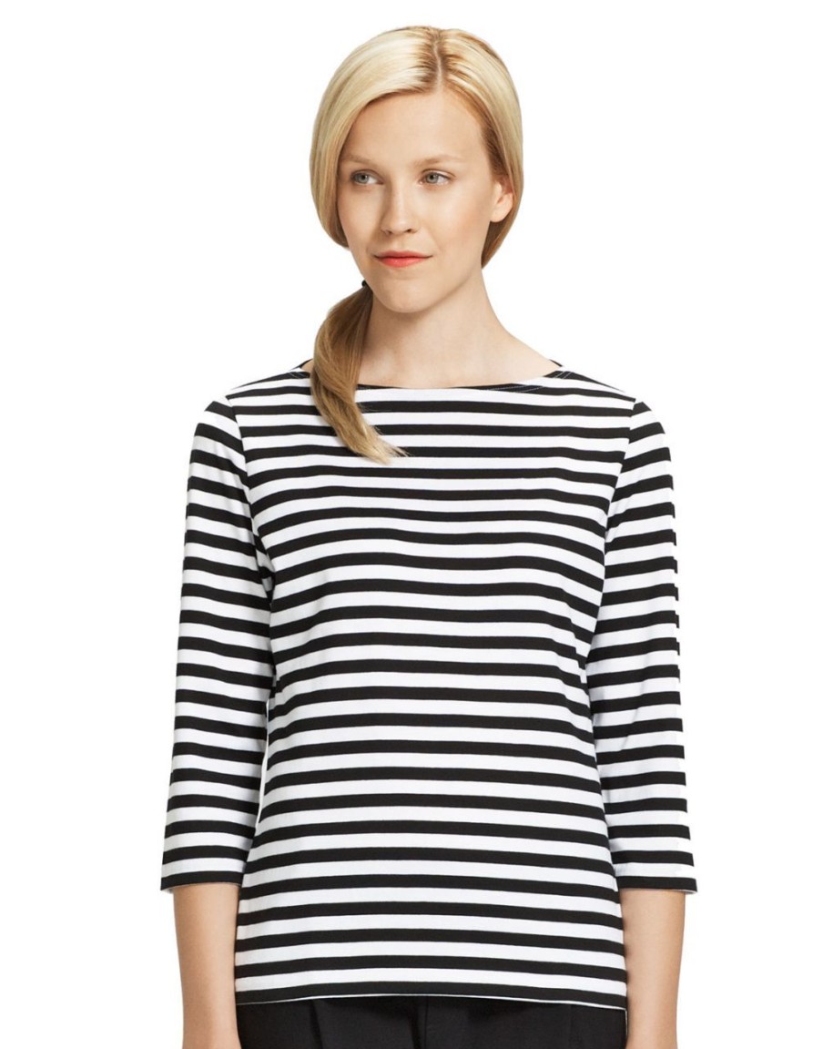 Fashion Marimekko Shirts& Tops & Kleider | Marimekko Damen T-Shirt 3/4 Arm Jersey Tasaraita Ilma