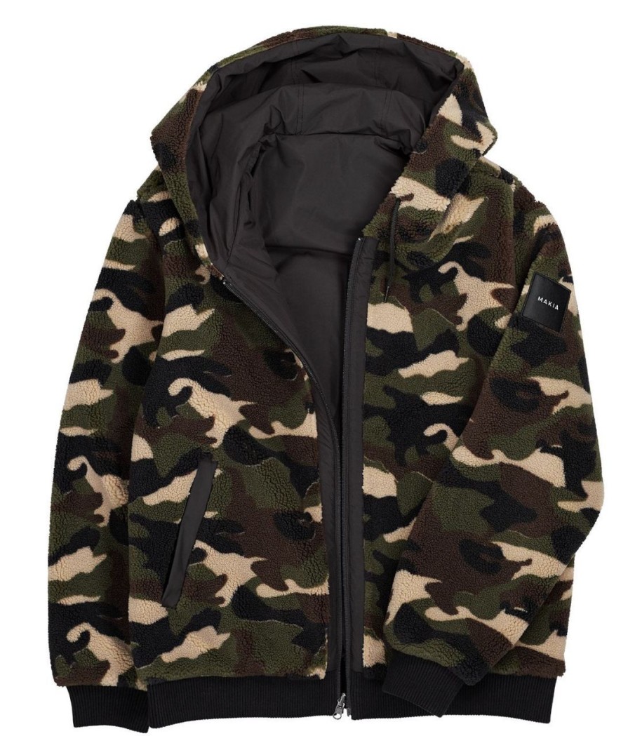 Fashion Makia Clothing Outdoorjacken & &Mantel | Makia Clothing Herren Wendejacke Camouflage / Schwarz Dual