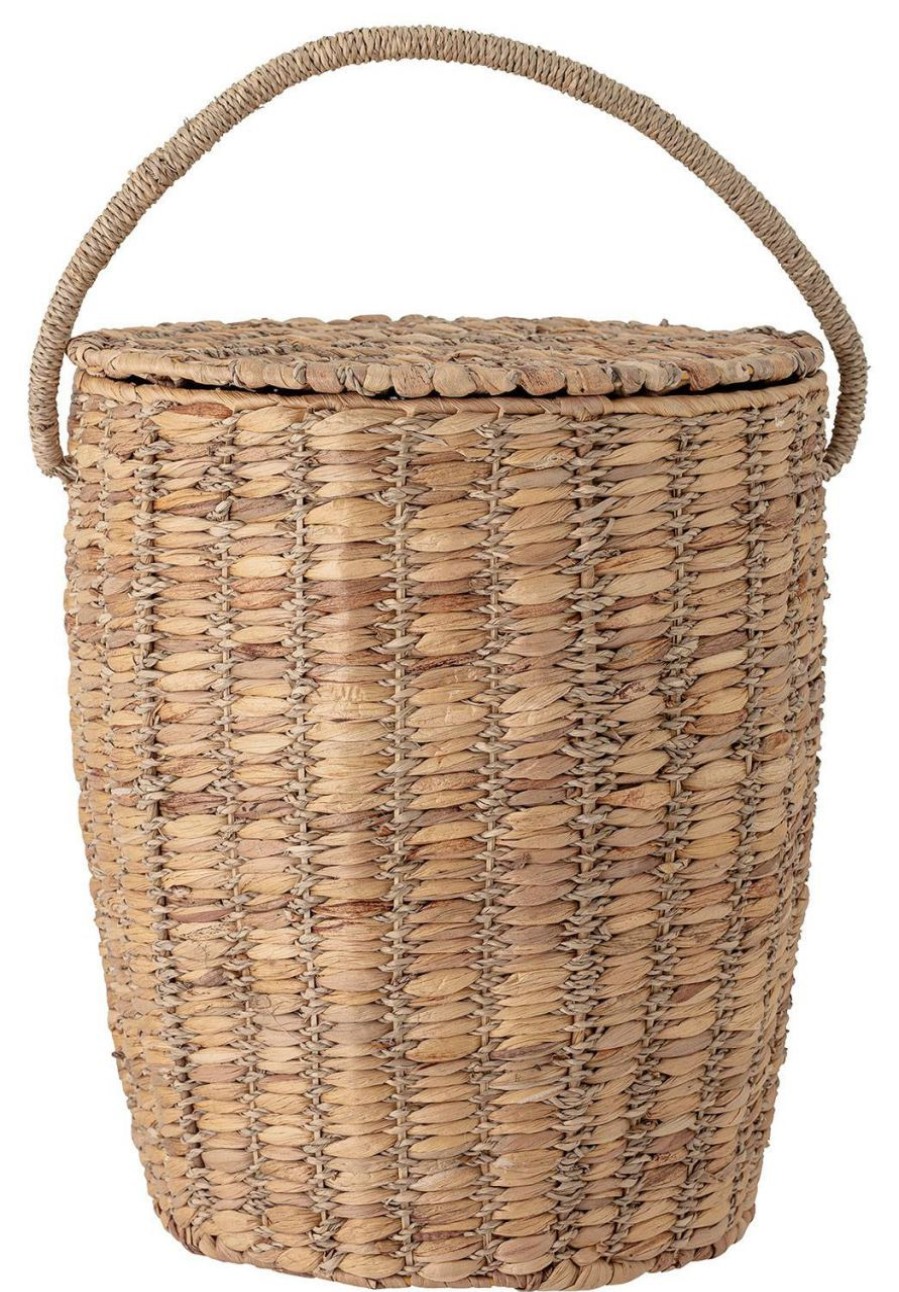 Kuche & Haushalt Bloomingville Korbe | Bloomingville Gulla Aufbewahrungskorb Mit Deckel Wasserhyazinthe, Seegras Hohe 42 Cm O 35 Cm Natur