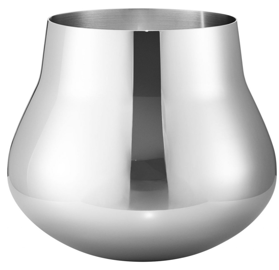 Kuche & Haushalt Georg Jensen | Georg Jensen Sky Champagnerkuhler 7,5 L Mit Weisem Tuch Edelstahl Poliert