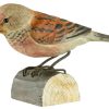 Geschenke Wildlife Garden | Wildlife Garden Decobird Bluthanfling Handgeschnitzt