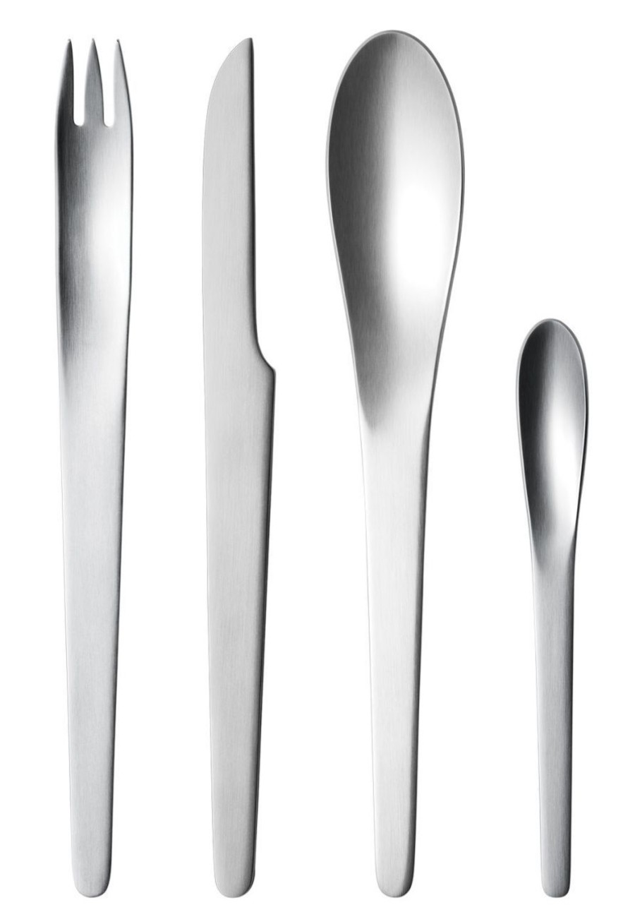 Kuche & Haushalt Georg Jensen Sets | Georg Jensen Arne Jacobsen Box 24 Tlg. Je 6 Tafelgabel / Tafelmesser / Tafelloffel / Teeloffel Matt