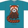 Fashion Bo Bendixen Shirts& Tops & Kleider | Bo Bendixen Unisex T-Shirt Petrol Roter Panda