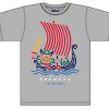 Fashion Bo Bendixen Shirts | Bo Bendixen Unisex T-Shirt Grau Wikingerschiff