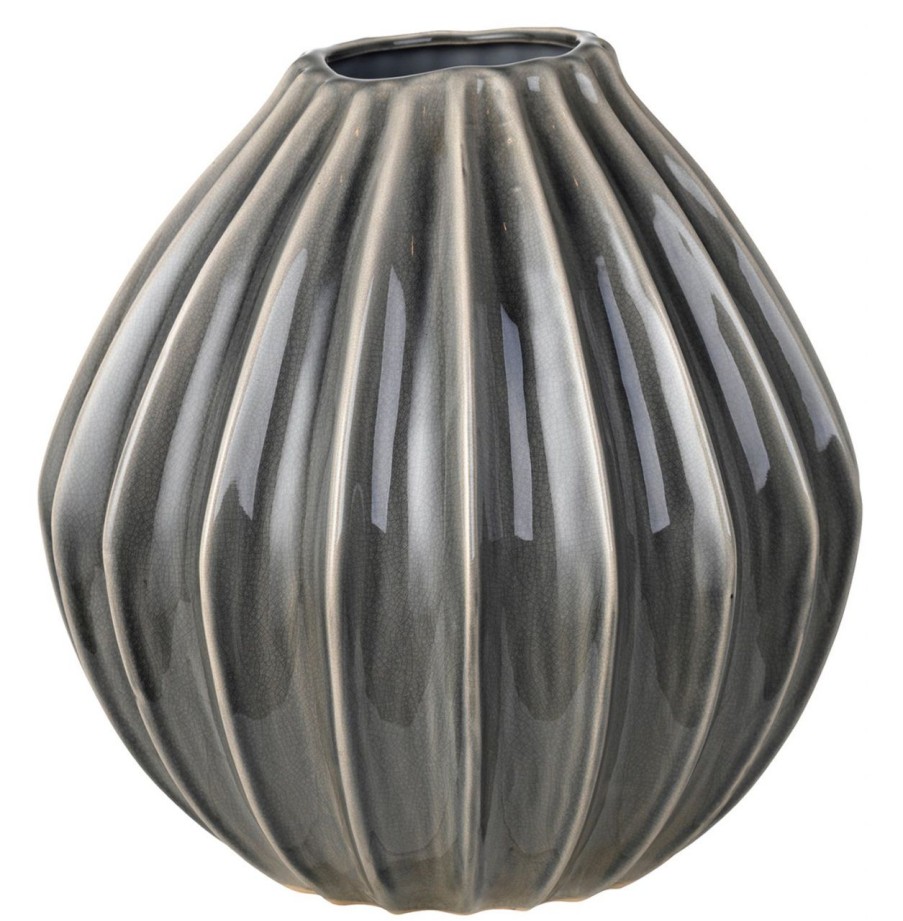 Geschenke Broste Copenhagen | Broste Copenhagen Wide Vase Hohe 30 Cm Smoked Pearl