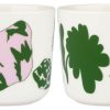 Geschenke Marimekko Japandi | Marimekko Elokuun Varjot (Augustschatten) Oiva Becher Ohne Henkel 0,2 L 2 Stk. Cremeweis, Grun, Blas