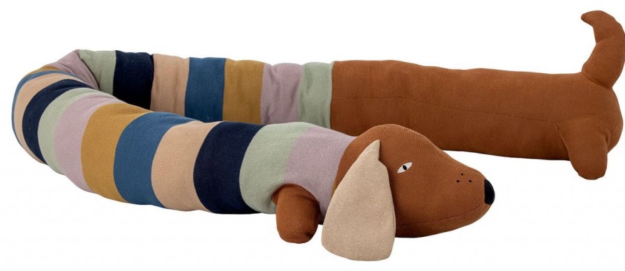 Kinderwelt Bloomingville Mini Kuscheltiere | Bloomingville Mini Hund Kissen / Kuscheltier Lange 200 Cm Braun Mehrfarbig