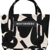 Fashion Marimekko Taschen & Accessoires | Marimekko Unikko Seidi Handtasche 23X31X13 Cm Schwarz, Cremeweis