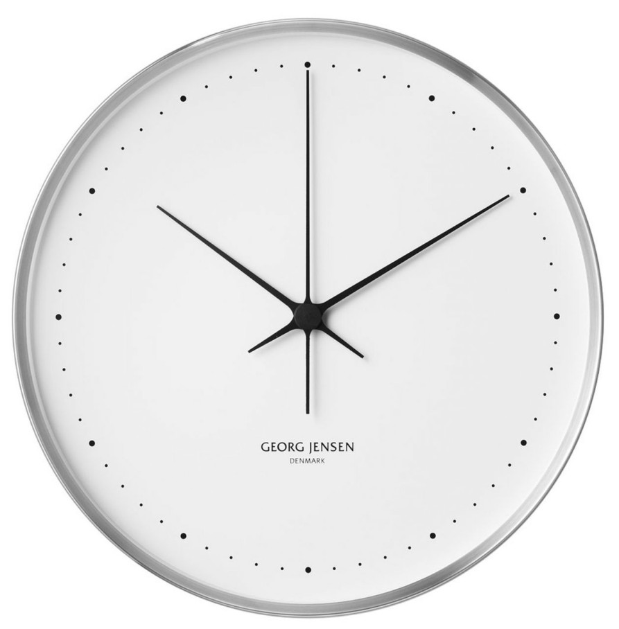 Wohnen Georg Jensen Uhren | Georg Jensen Henning Koppel Wanduhr O 40 Cm Stahl Weis