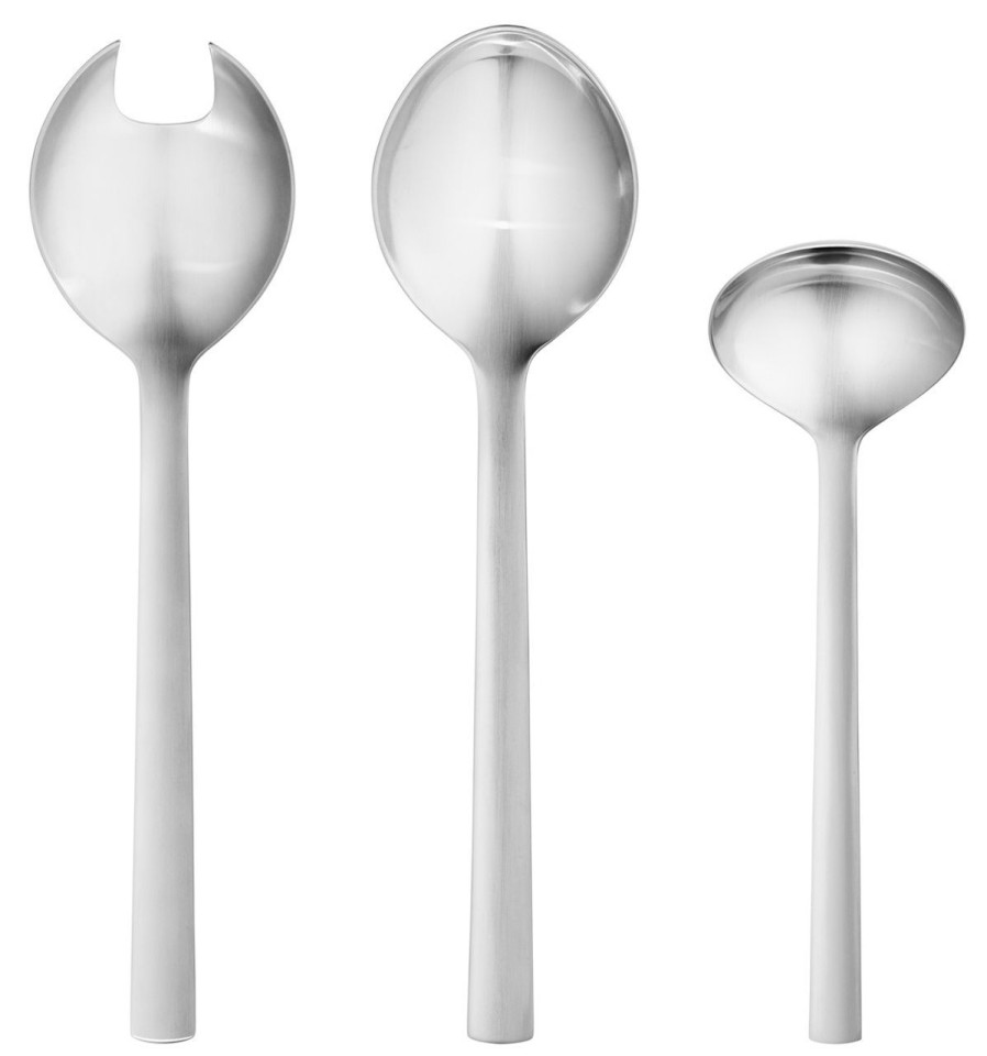 Kuche & Haushalt Georg Jensen Servierbesteck | Georg Jensen New York Matt Servierbesteck 3 Tlg. Matt