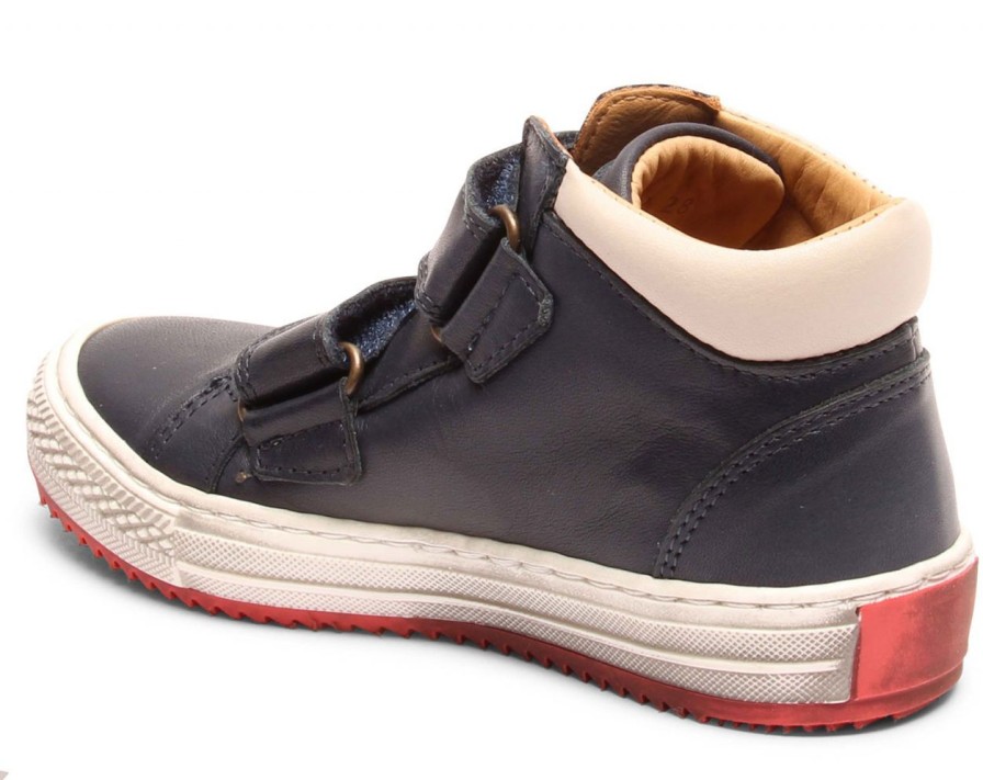 Kinderwelt Bisgaard Schuhe | Bisgaard Jungen Kinder Ledersneaker Mit Klettverschlus / Rote Sohle Jacob