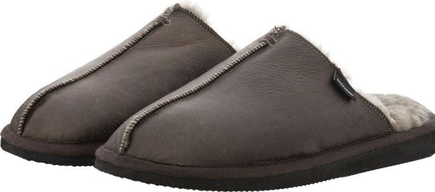 Fashion Shepherd of Sweden Schuhe | Shepherd Of Sweden Herren Hausschuh Antikbraun / Stein Geolt Hugo