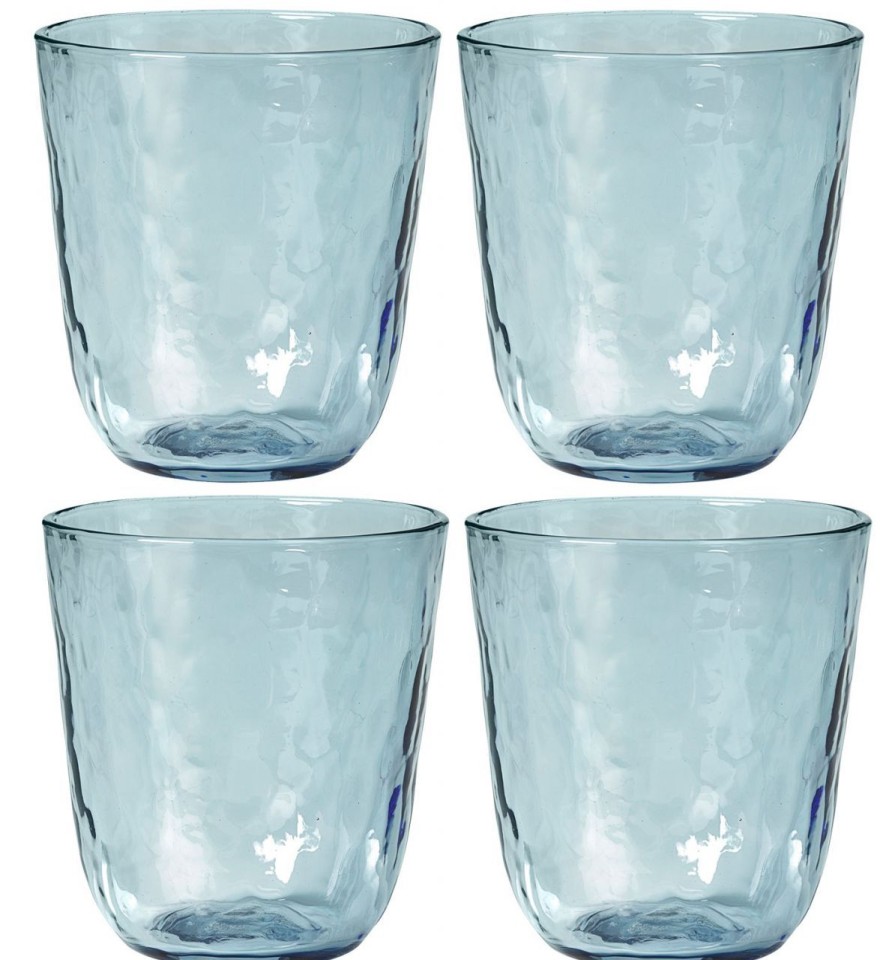 Kuche & Haushalt Broste Copenhagen Wasser & Softdrink | Broste Copenhagen Hammered Glas 33,5 Cl 4 Stk.