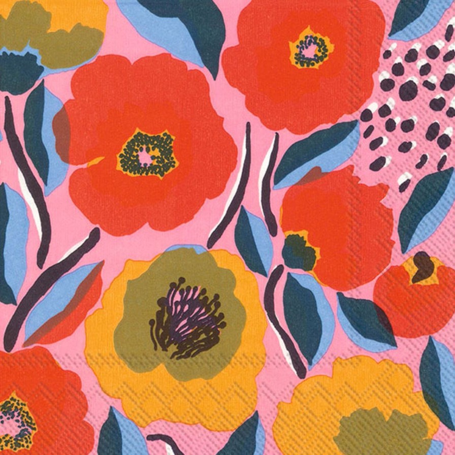 Kuche & Haushalt Marimekko Servietten & Zubehor | Marimekko Rosarium Papierservietten 33X33 Cm 20 Stk. Mehrfarbig