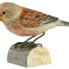 Geschenke Wildlife Garden | Wildlife Garden Decobird Bluthanfling Handgeschnitzt