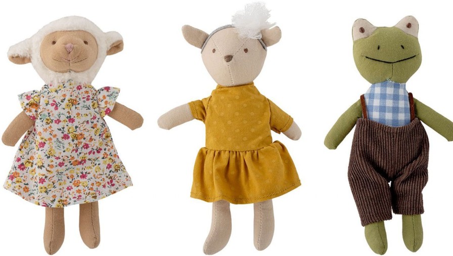 Kinderwelt Bloomingville Puppen & Zubehor | Bloomingville Mini Tierfreunde Puppe 3Er Set Gelb, Mehrfarbig Wallis