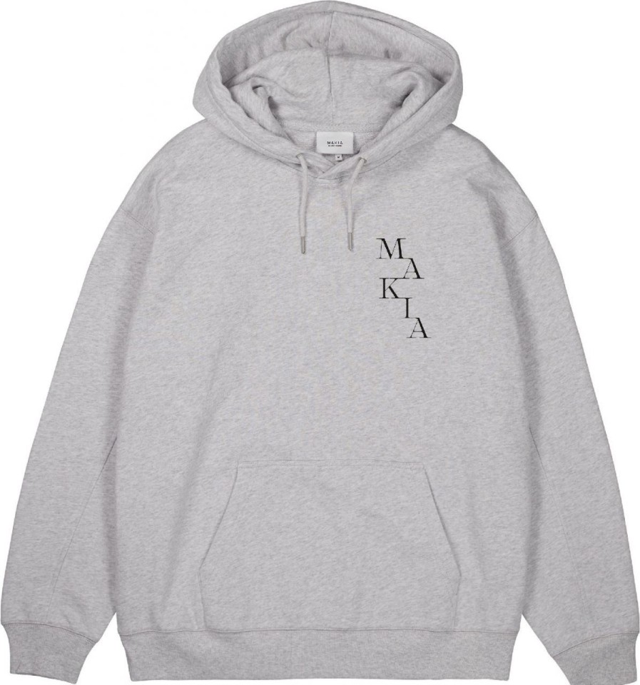 Fashion Makia Clothing Pullover& Sweatshirts & Strickjacken | Makia Clothing X Danny Larsen Herren Fleece Kapuzenpullover Mit Eulenprint Grau / Schwarz Avem