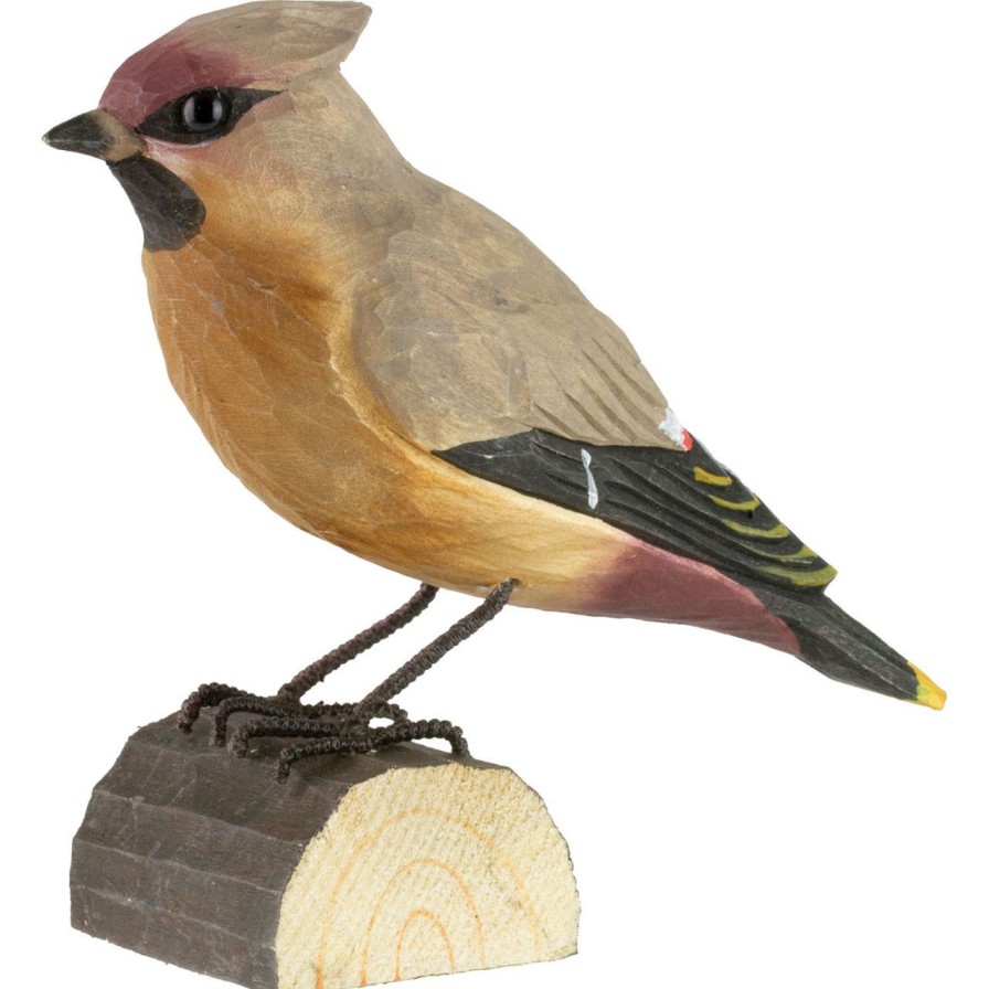 Wohnen Wildlife Garden Figuren | Wildlife Garden Decobird Seidenschwanz Handgeschnitzt