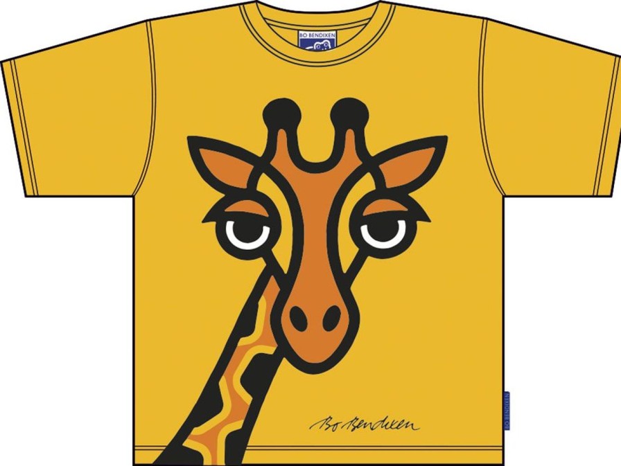 Kinderwelt Bo Bendixen Oberbekleidung | Bo Bendixen Unisex Kinder T-Shirt Gelb Giraffe