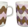 Geschenke Marimekko Japandi | Marimekko Lokki (Mowe) Pergola Oiva Becher 0,25 L 2 Stk. Cremeweis, Blassrosa, Braun