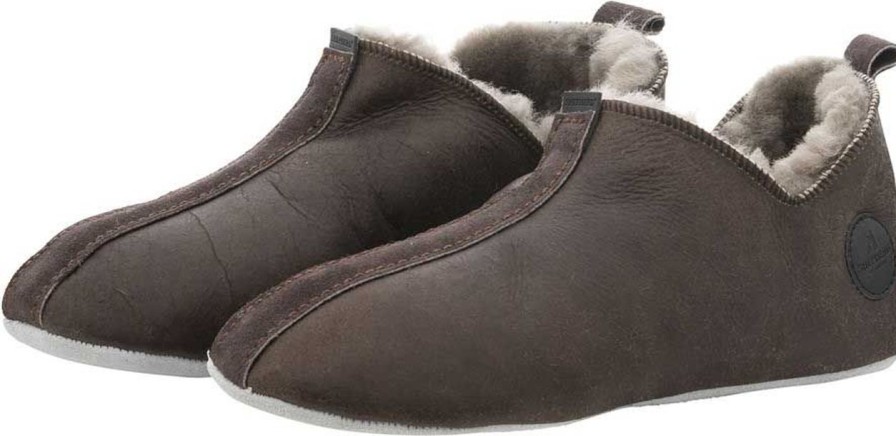 Fashion Shepherd of Sweden Schuhe | Shepherd Of Sweden Herren Hausschuh Antikbraun / Steingrau Geolt Leder Gefuttert Henrik