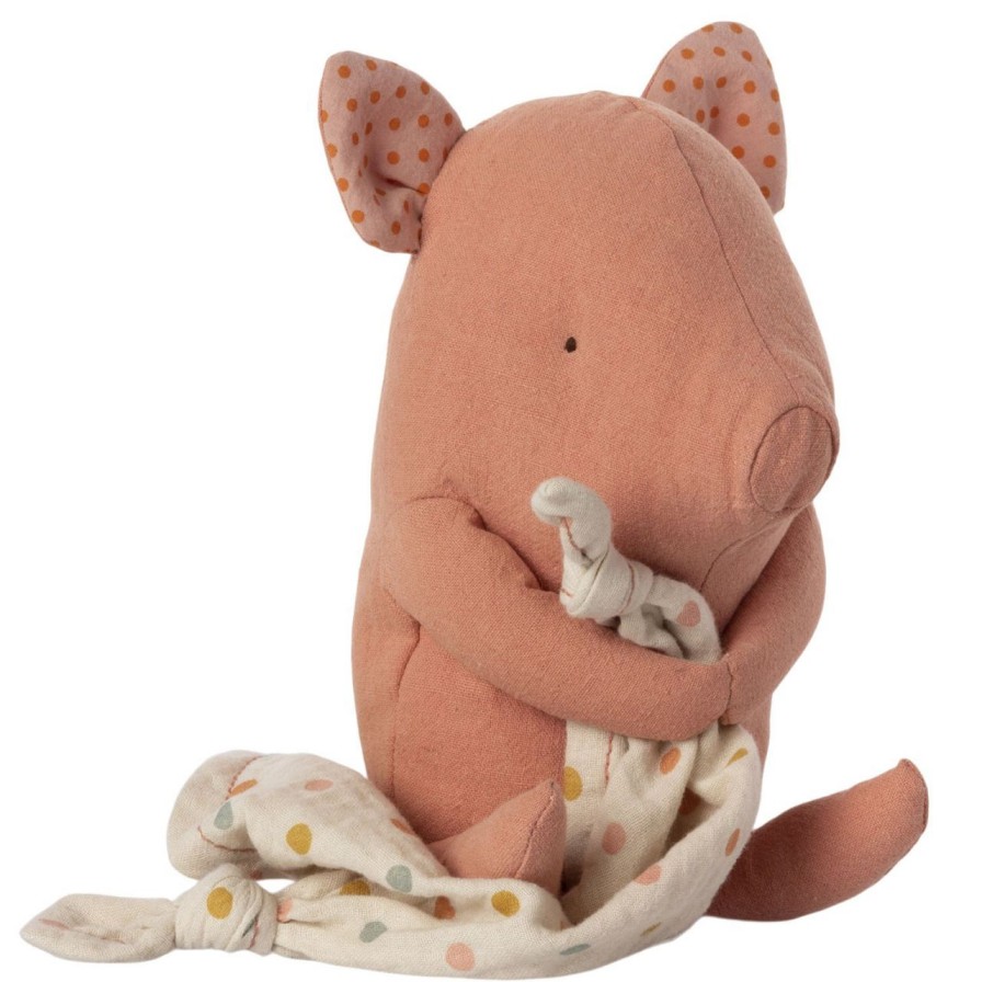 Kinderwelt Maileg Kuscheltiere | Maileg Wiegenlied Freunde Kuscheltier Schwein Hohe 32 Cm Rosa