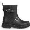 Fashion Ilse Jacobsen | Ilse Jacobsen Damen Gummistiefel Halbschaft Mit Schnalle Rub320M Schwarz