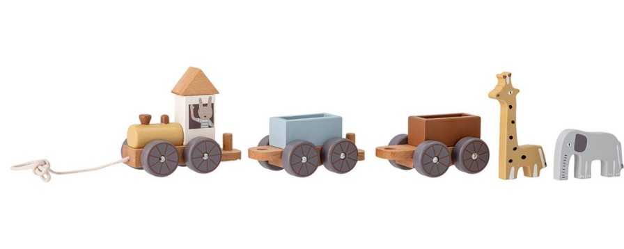 Kinderwelt Bloomingville Holz & Lernspielzeug | Bloomingville Coty Nachziehspielzeug Holz Hohe 10 Cm Lange 30 Cm Mehrfarbig