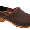 Fashion Sanita Schuhe | Sanita Herren Clogs Holz Geschlossen Antikbraun Jamie