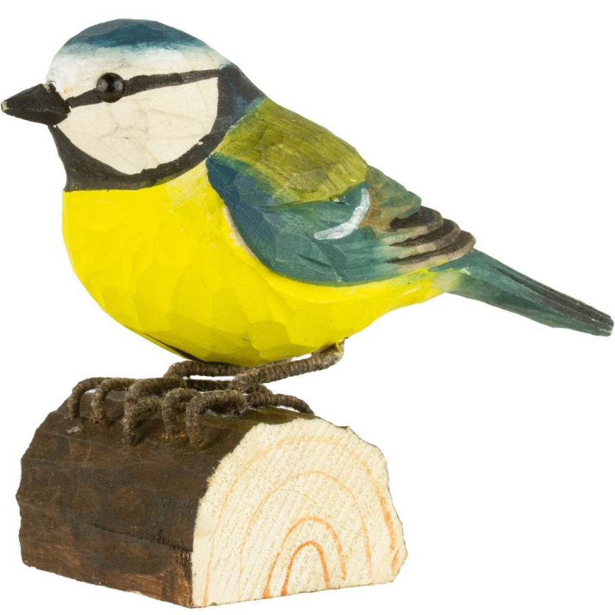 Wohnen Wildlife Garden Figuren | Wildlife Garden Decobird Blaumeise Handgeschnitzt