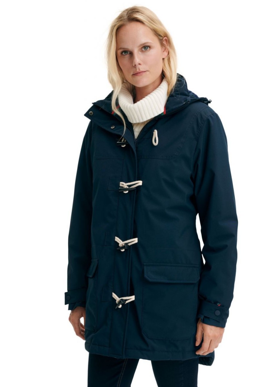 Fashion REDGREEN Outdoorjacken & &Mantel | Redgreen Damen Dufflecoat Mit Verstellbarer & Abnehmbarer Kapuze Dark Navy Svea