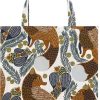 Fashion Marimekko Taschen & Accessoires | Marimekko Ketunmarja (Fuchsbeere) Tragetasche 44X43 Cm Baumwolle, Braun, Grun, Dunkelblau