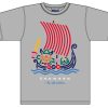 Geschenke Bo Bendixen Danemark | Bo Bendixen Unisex T-Shirt Grau Wikingerschiff