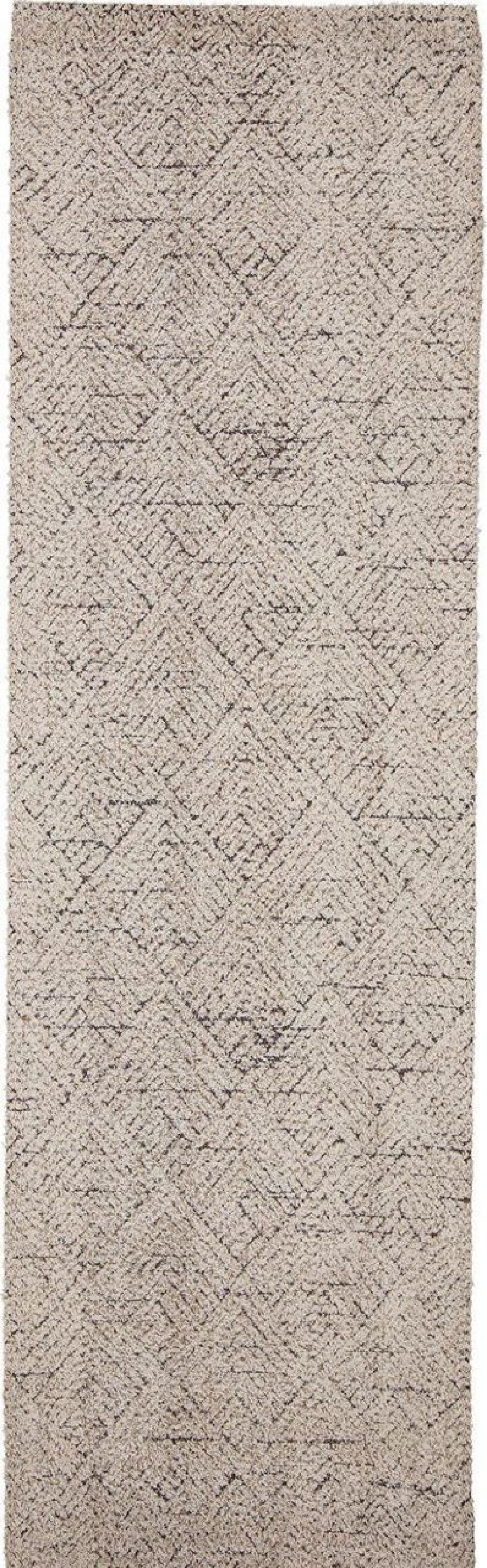 Wohnen Bloomingville Teppiche | Bloomingville Saxo Teppichlaufer Baumwolle 75X245 Cm Natur, Beige, Dunkelblau