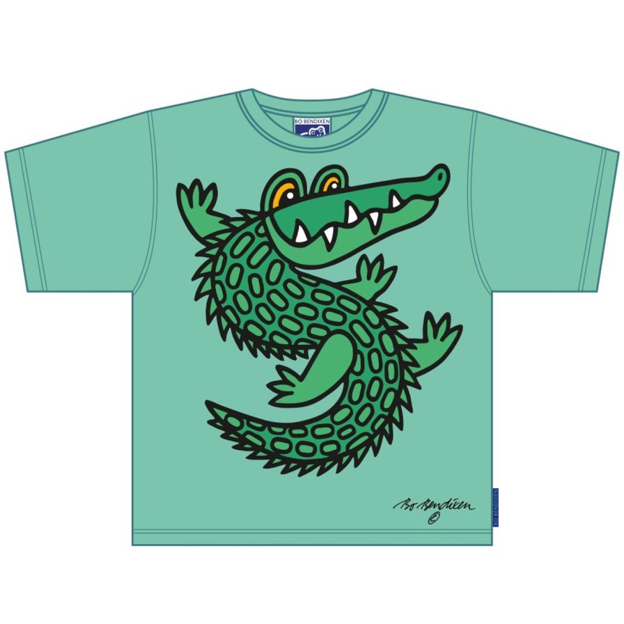 Fashion Bo Bendixen | Bo Bendixen Unisex Kinder T-Shirt Grun Krokodil