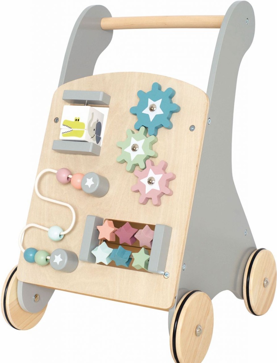 Kinderwelt Jabadabado Holz & Lernspielzeug | Jabadabado Lauflernwagen Mit Motorikspielen Holz 35X29X47 Cm