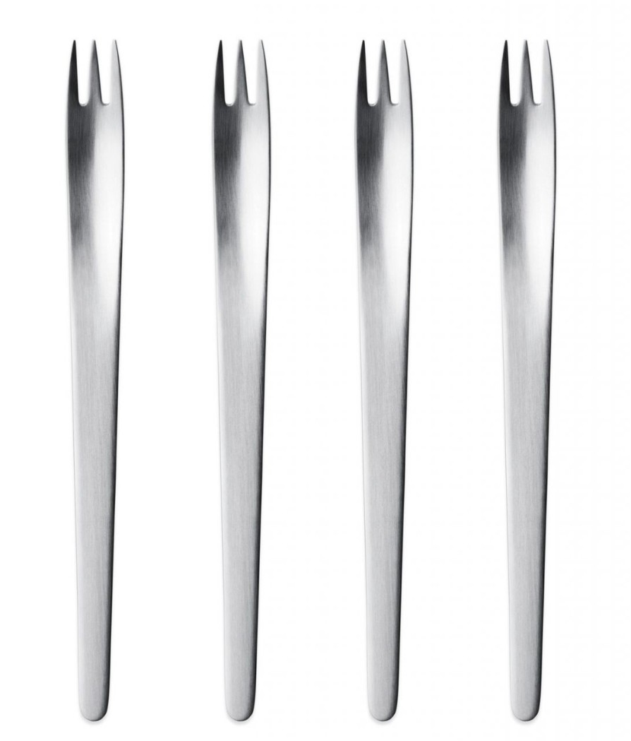 Kuche & Haushalt Georg Jensen Sets | Georg Jensen Arne Jacobsen Kuchengabel 4 Stk. Matt