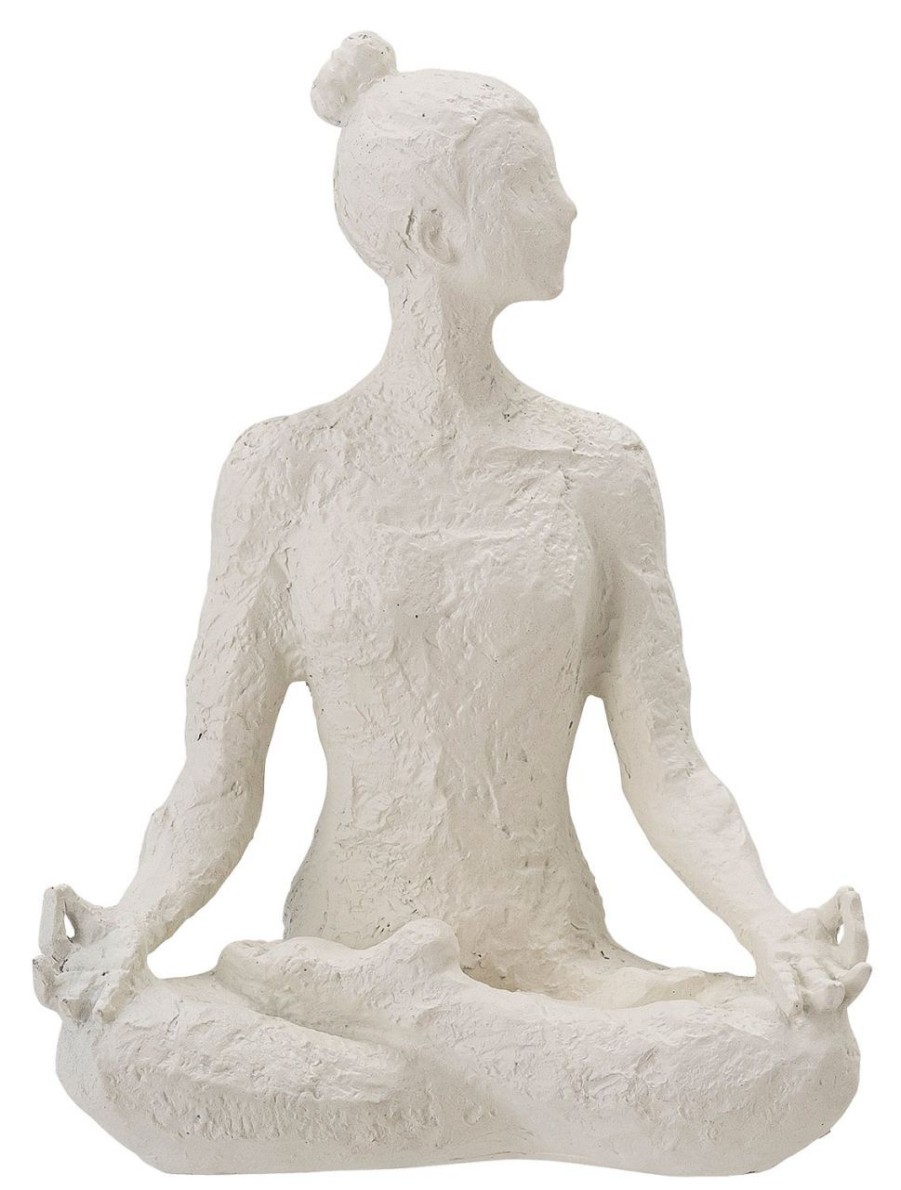 Geschenke Bloomingville Japandi | Bloomingville Deko Yoga Skulptur Hohe 24 Cm Weis