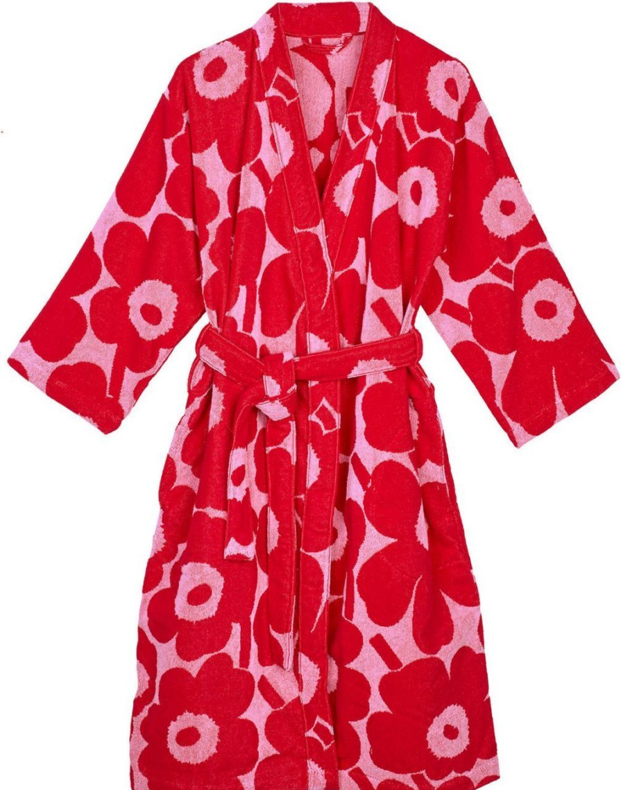 Fashion Marimekko Bademantel & Nachtwasche | Marimekko Damen Bademantel Pink, Rot Unikko